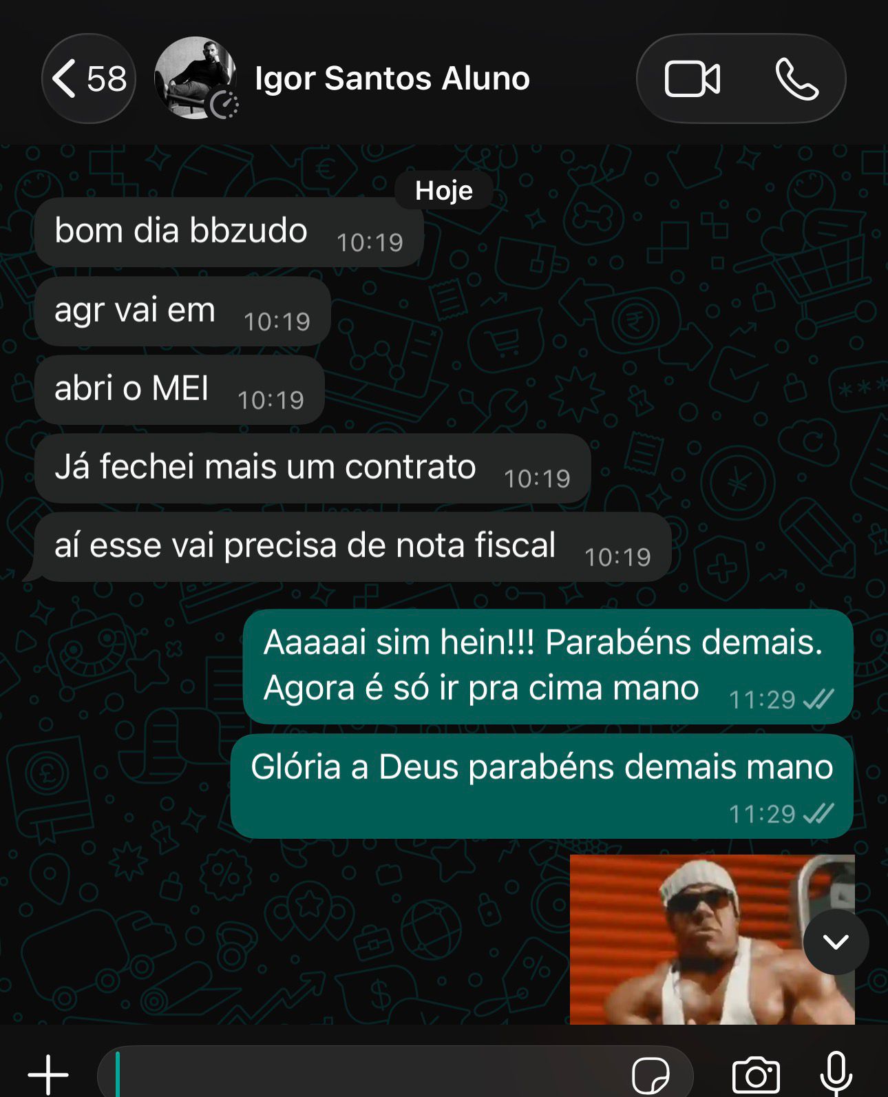 Depoimento WhatsApp aluno